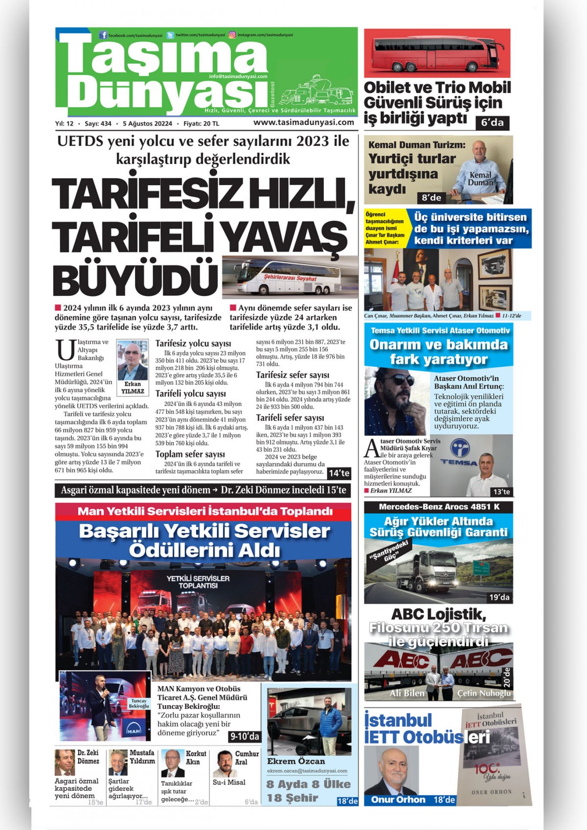 Taşıma Dünyası Gazetesi - 05.08.2024 Manşeti